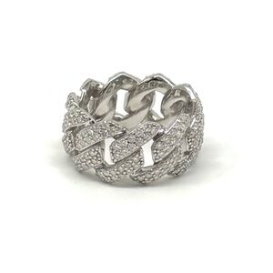 925 Silver, 2.6CTW Moissanite Miami Cuban Ring